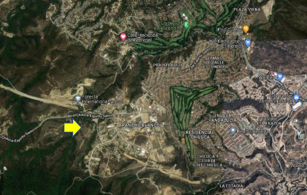 Mapa satelital con la ubicación señalada